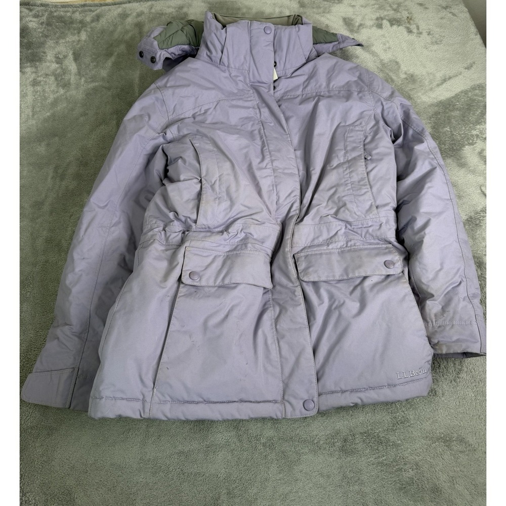 L.L. Bean Women's Baxter State Parka Jacket Size Medium Purple Full Zip Outdoor